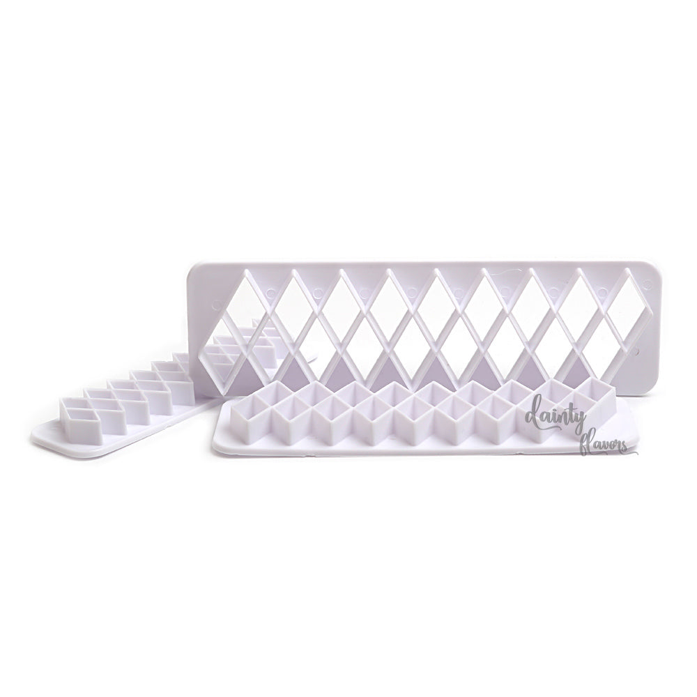 Geometric Border Diamond & Lattice Shape Fondant Cutter Set