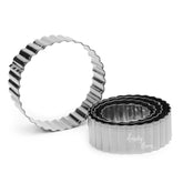 Set of 5 Fluted Round Cookie Cutters