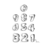 Large Metallic Stainless Steel Number Shaped Cutter