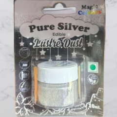 Magic Colours – Edible Lustre Dust – PURE SILVER – 10ml