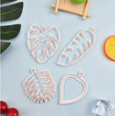 Hawaiian Palm Leaves Fondant Cutters Set (Set of 4, White)