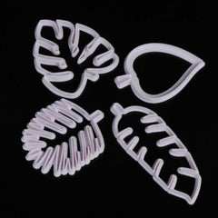 Hawaiian Palm Leaves Fondant Cutters Set (Set of 4, White)