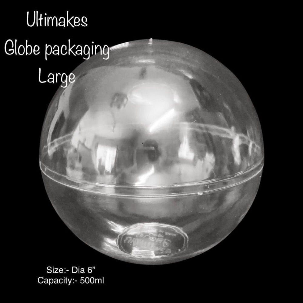 Ultimakes GLOBE Packaging LARGE-Plastic-500ml-Dia 6"