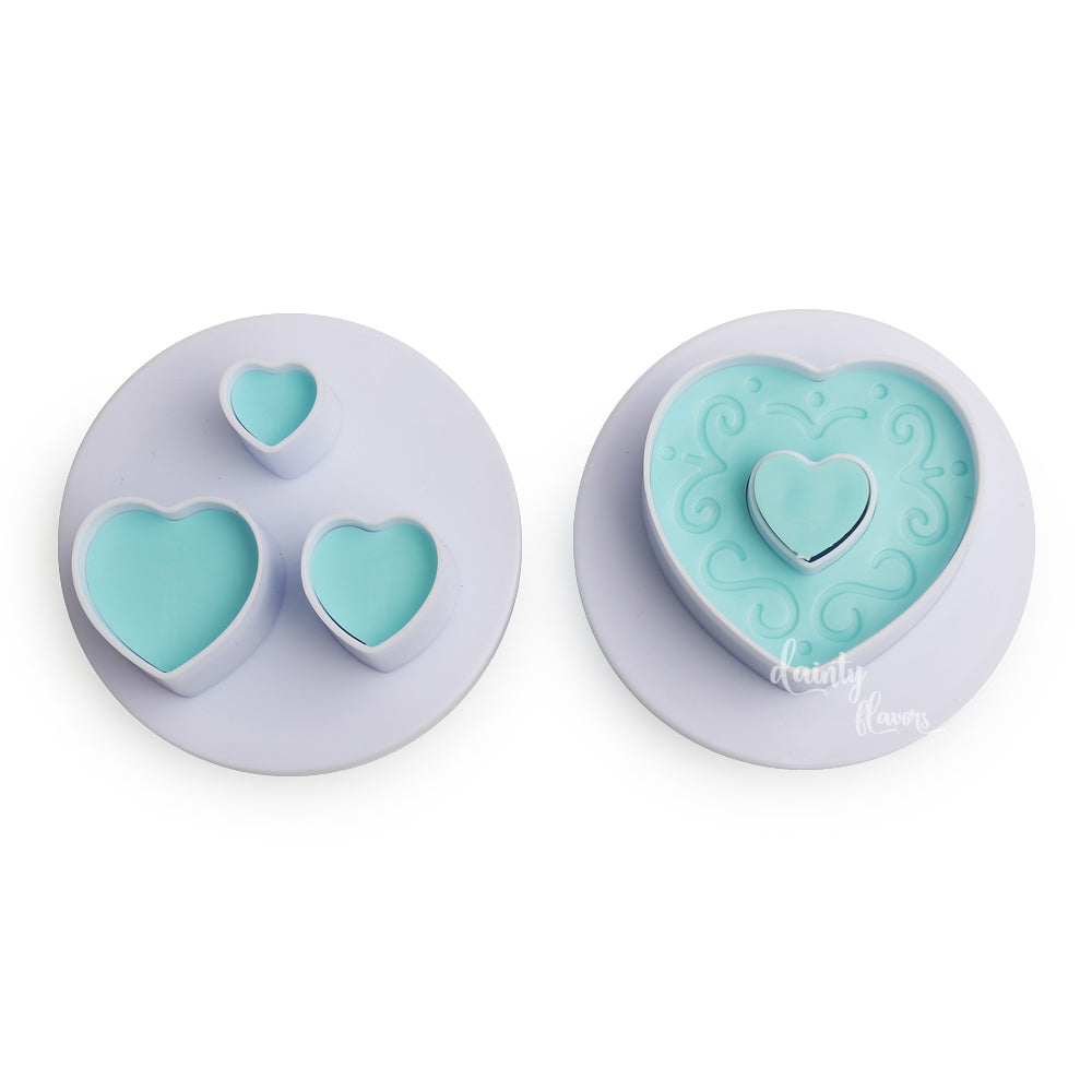 2-Piece Heart Shape Plunger Fondant Cutter