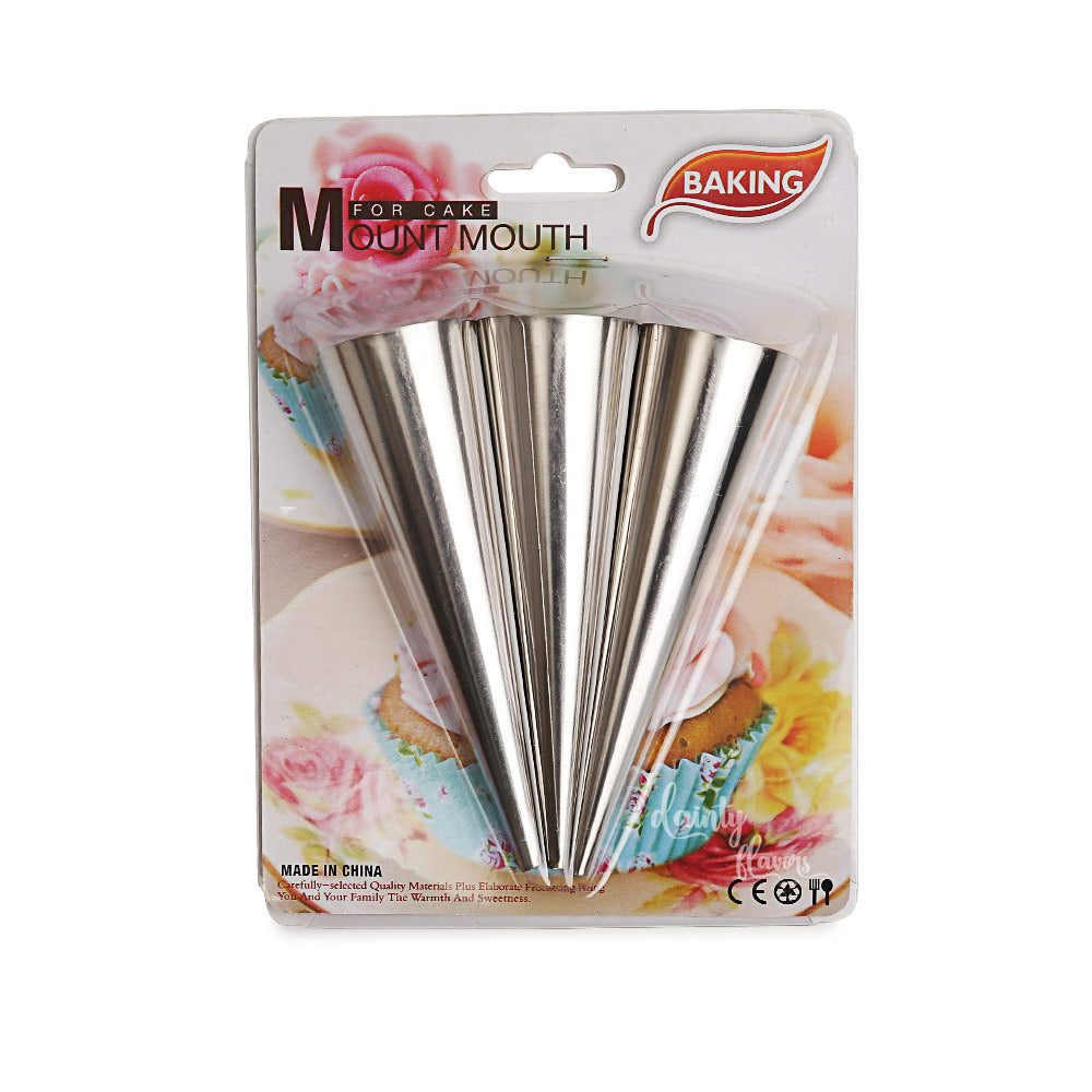 Reusable Stainless Steel Cream Horn Pastry Cone Mould 