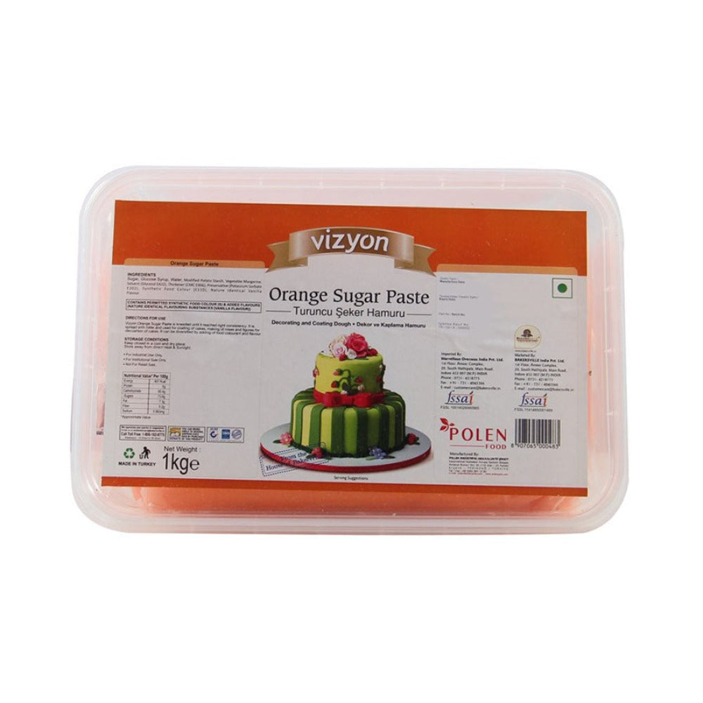 ORANGE - Sugar Paste by Vizyon - 1 Kg