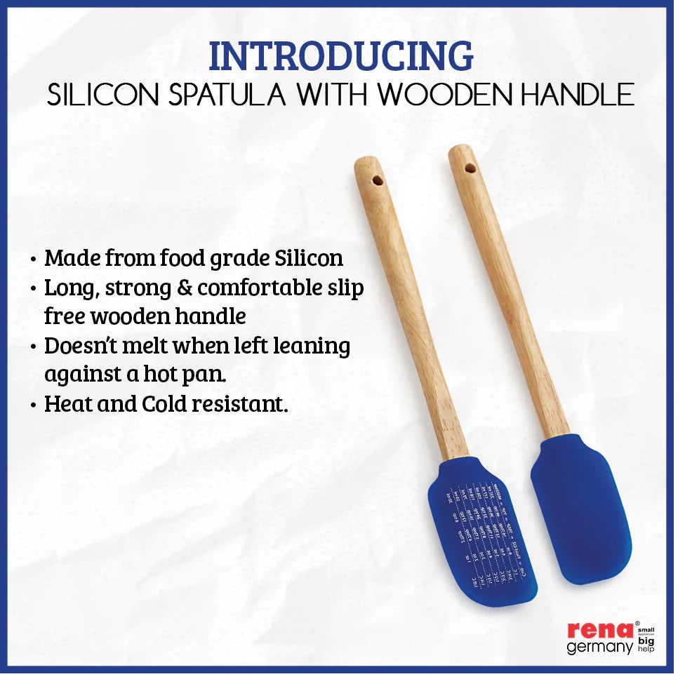 Silicone Flat Spatula (Wooden Handle)