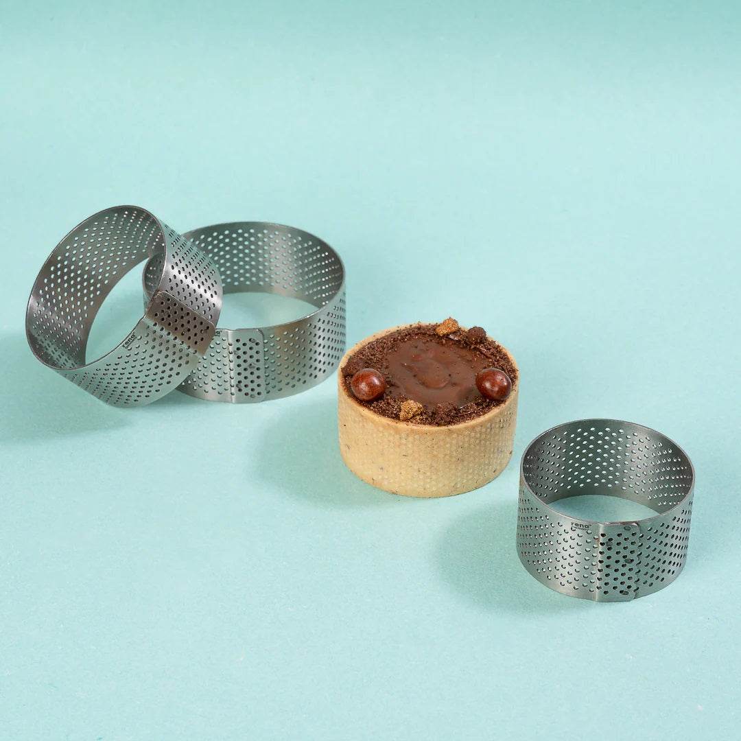 Perforated Round Tart Ring – 3 pc set (H-35mm)- 70x35mm