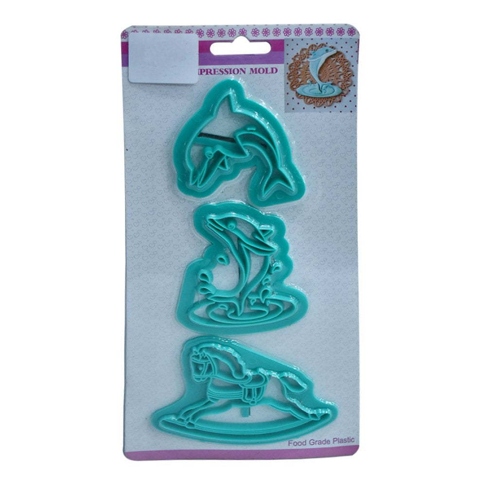 Dolphin & Rocking Horse Fondant Cutter 3Pcs Set