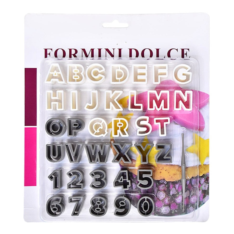 Alphabet & Number Fondant Cutter 36Pcs Set Plastic