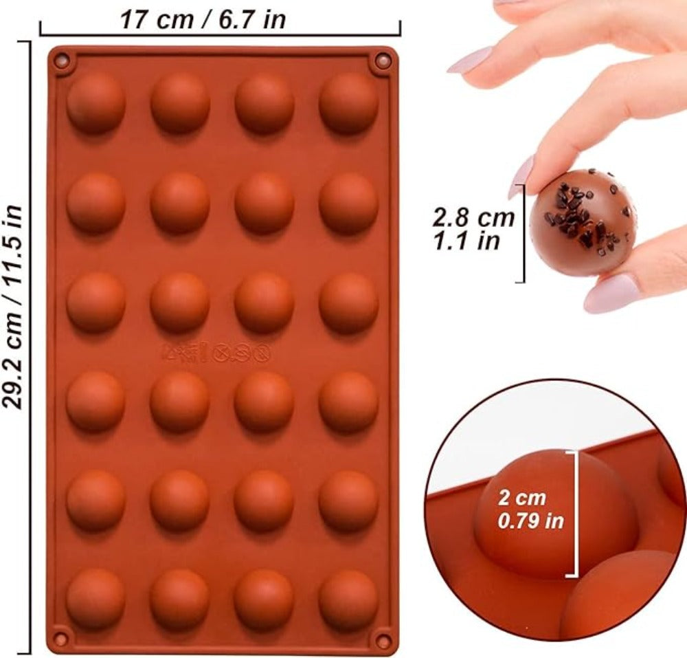 Silicon Mold Half Sphere 24 Cavity